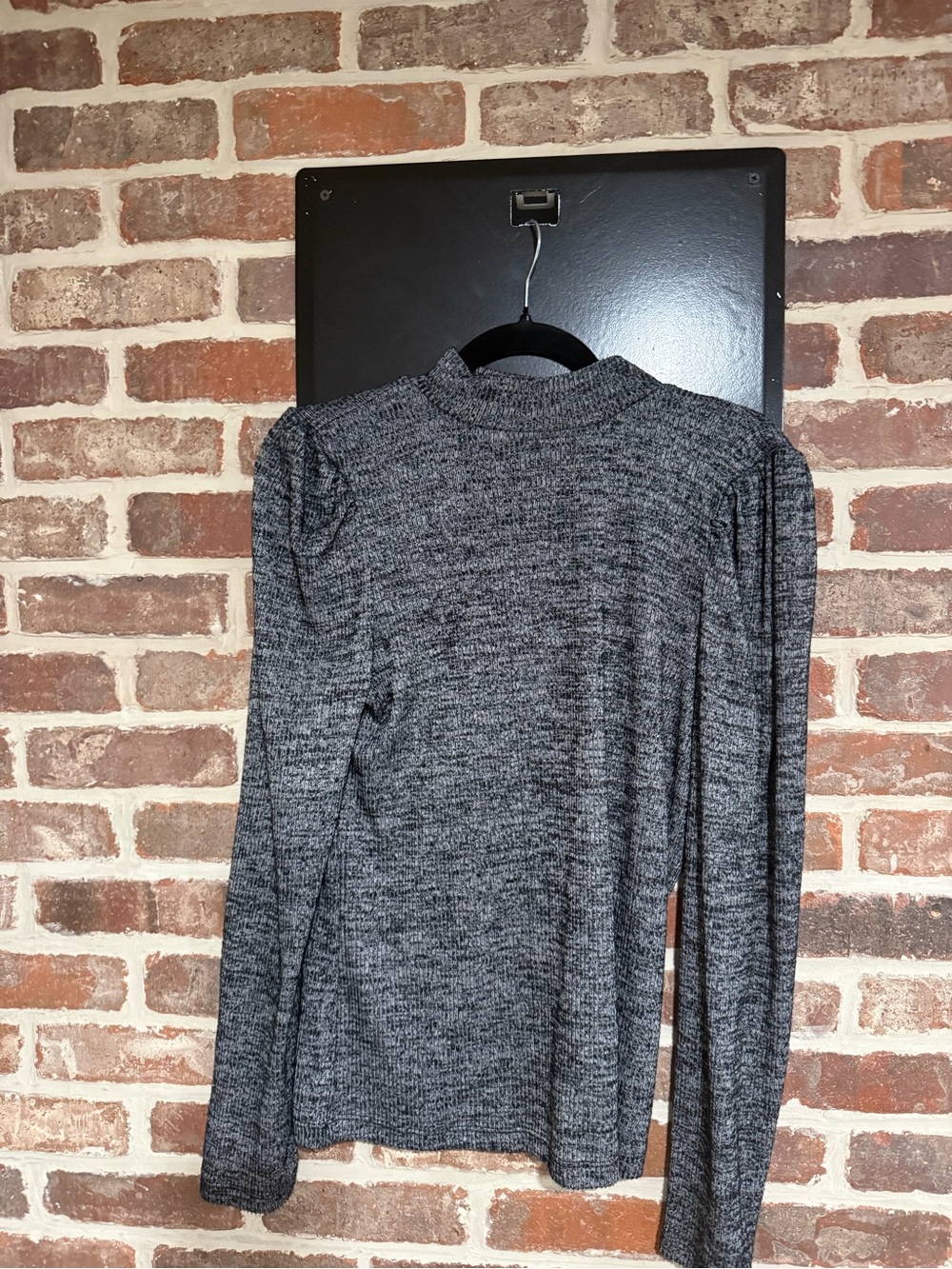 GAP Women's Charcoal Ribbed Mock-Neck Sweater